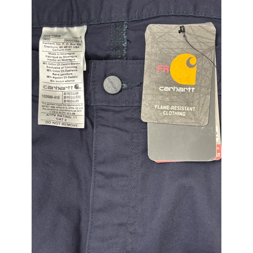 Carhartt 102689 Women's FR Rugged Flex Navy Canvas Work Pants Size 20 Reg NWT - Picture 5 of 9